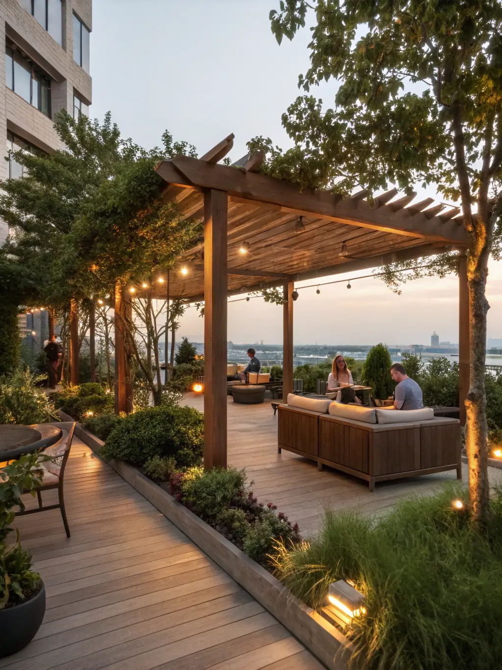 A photograph of a newly constructed pergola in a Vaughan backyard, providing shade and aesthetic appeal, creating an inviting outdoor space, designed and built by GeorgianDeck.com.